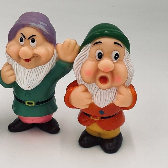 Vintage Walt Disney Productions Lot of 6 Dwarfs Squeaky Toys Hong Kong - Picture 6 of 11